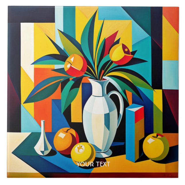 Azulejo De Cerâmica Fantasy Cubist - Vida Estática (Frente)