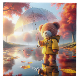 Azulejo De Cerâmica Fantasy Curioso Bear Guarda-chuva