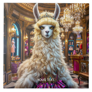 Azulejo De Cerâmica Fantasy Cute Drama Llama Queen