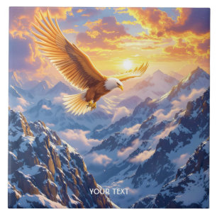 Azulejo De Cerâmica Fantasy Cute Eagle Mounges Sunrise