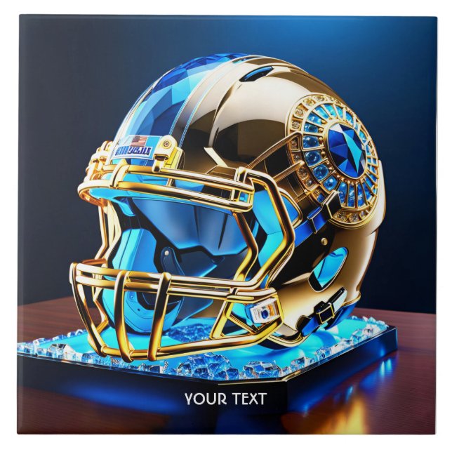 Azulejo De Cerâmica Fantasy Cute Futebol Blue Helmet (Frente)