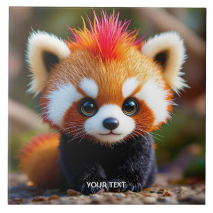 Azulejo De Cerâmica Fantasy Cute Panda Red Hai