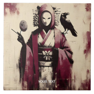 Azulejo De Cerâmica Fantasy Cute Porcelain Mask Raven