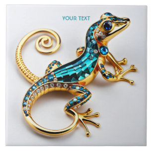 Azulejo De Cerâmica Fantasy Cute Vivid Art Deco Gecko