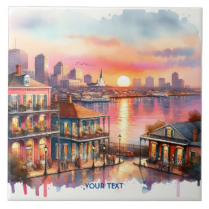 Azulejo De Cerâmica Fantasy - Encantado - Vista de Nova Orleans