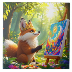 Azulejo De Cerâmica Fantasy - Pintura do Rei Fox