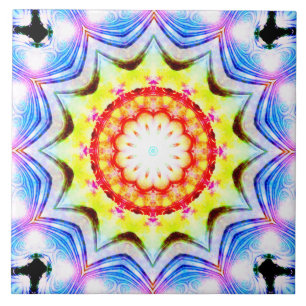 Azulejo De Cerâmica Fantasy Priest Mage Magical Vibrant Mandela