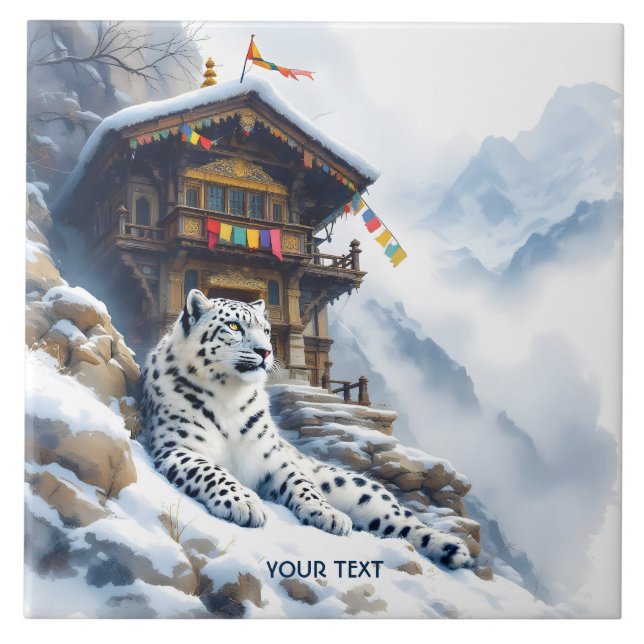 Azulejo De Cerâmica Fantasy White Lepard Snow (Frente)