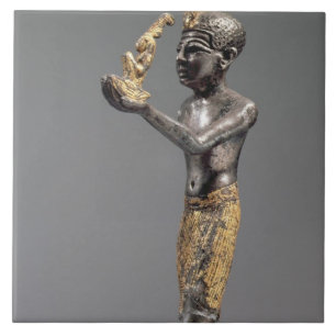 Azulejo De Cerâmica Faraó que faz um oferecimento antes da deusa Maat