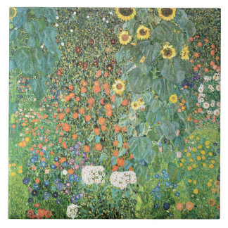 Azulejo De Cerâmica Farm garden with sunflowers by Gustav Klimt
