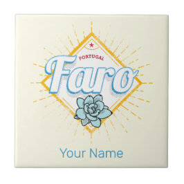 Azulejo De Cerâmica Faro Algarve Portugal Retro Succults Vintage