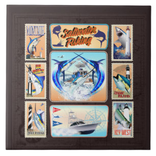Azulejo De Cerâmica Faróis De Pesca De Água Salgada