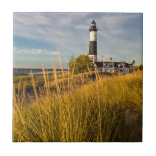 Azulejo De Cerâmica Farol Big Sable Point no Lago Michigan