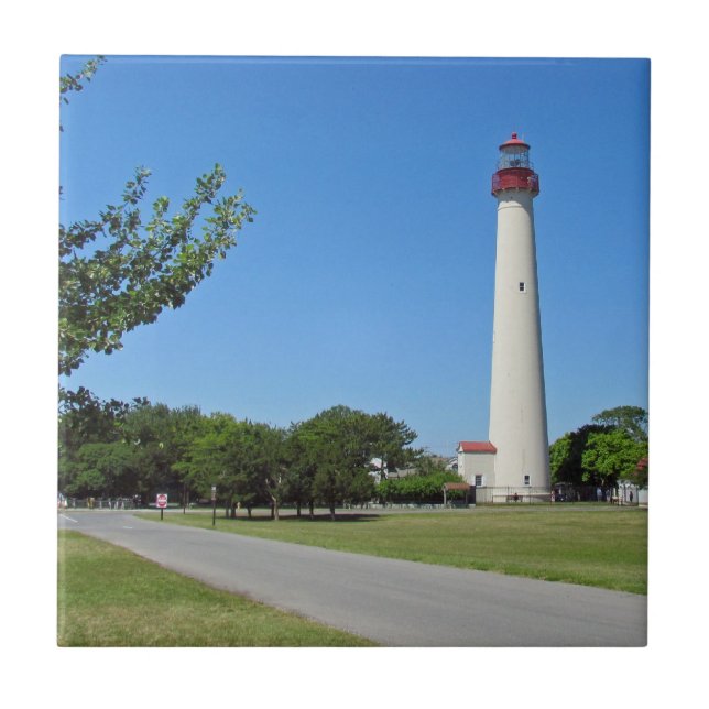 Azulejo De Cerâmica Farol de Cape May (Frente)