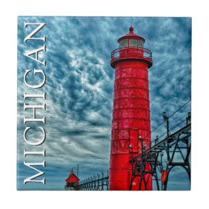 Azulejo De Cerâmica Farol de Grand Haven Michigan