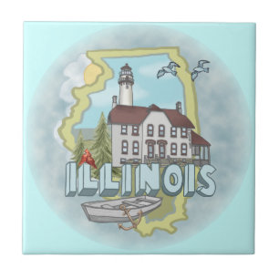 Azulejo De Cerâmica Farol de Illinois