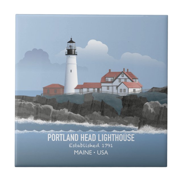 Azulejo De Cerâmica Farol de Portland Head (Frente)
