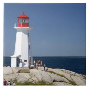 Azulejo De Cerâmica Farol em Peggy's Cove, Nova Scotia, Canadá.