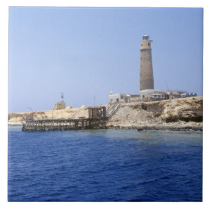 Azulejo De Cerâmica Farol nas Ilhas Brother, Mar Vermelho, Egito