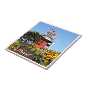 Azulejo De Cerâmica Farol zNL021 VLIELAND, Ilhas Frísias Neerlandesas,