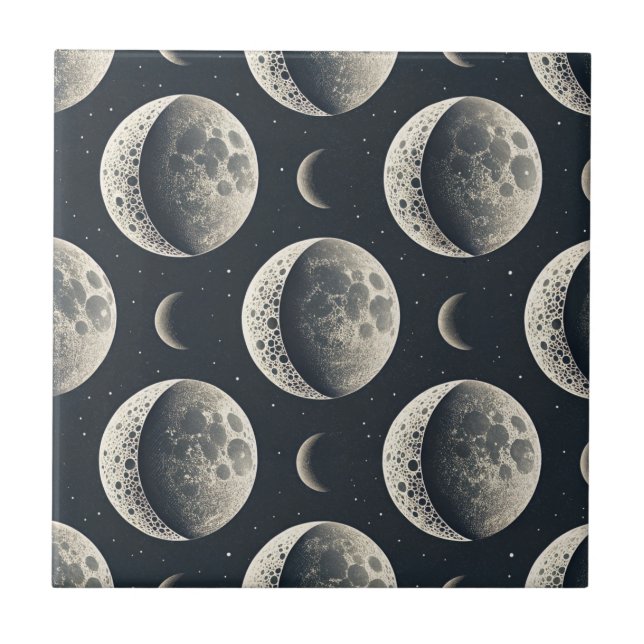 Azulejo De Cerâmica Fase da Lua Celestial (1) (Frente)