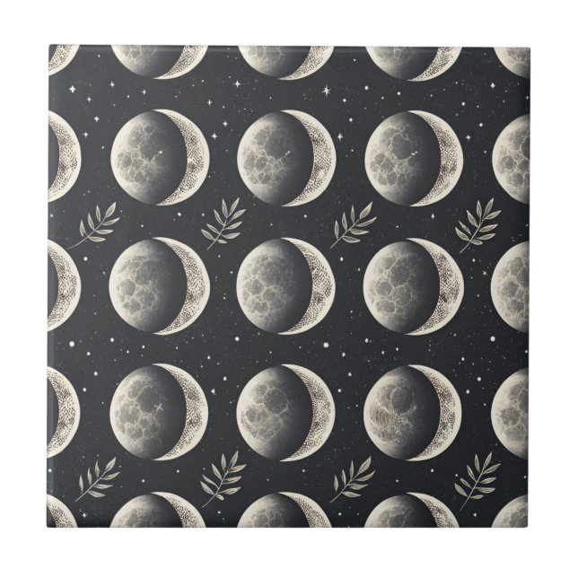 Azulejo De Cerâmica Fase da Lua Celestial (6) (Frente)