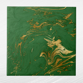 Azulejo De Cerâmica Faux Marble, Dourado Verde Elegante