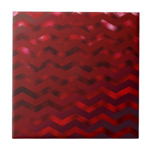 Azulejo De Cerâmica Faux Red Burgundy Black Foil Texron Chevron