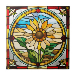 Azulejo De Cerâmica Faux Stainflower
