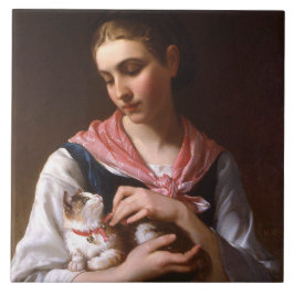 Azulejo De Cerâmica Favorite Kitten (por Émile Munier)