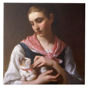 Azulejo De Cerâmica Favorite Kitten (por Émile Munier)