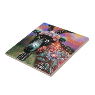 Azulejo De Cerâmica Fazenda De Capim Floral Para Animais
