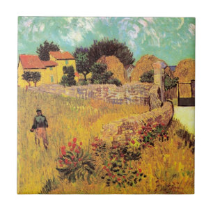 Azulejo De Cerâmica Fazenda em Provence por Vincent van Gogh