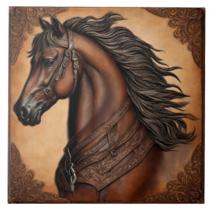 Azulejo De Cerâmica Fazenda Ranhura Oeste Equestre Castanho Equestre