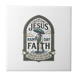 Azulejo De Cerâmica Fé de Jesus Dia Chuvoso Fé de Jesus Dia Chuvoso Fé