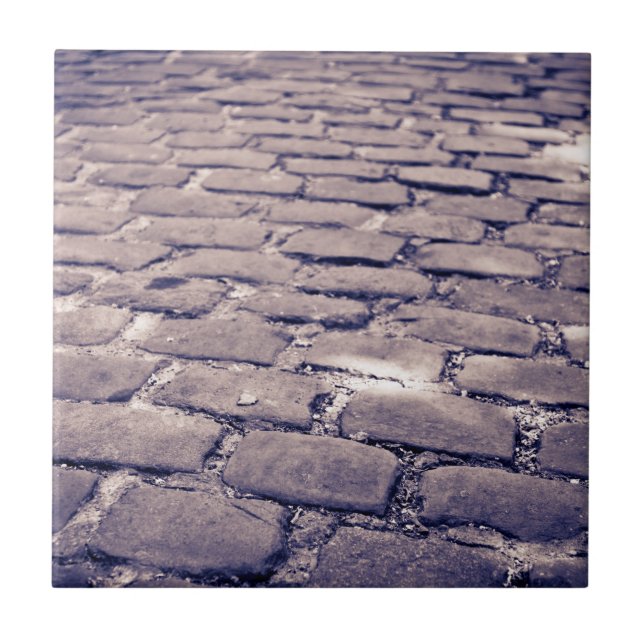 Azulejo De Cerâmica Fechar A Rua Cobblestone (Frente)