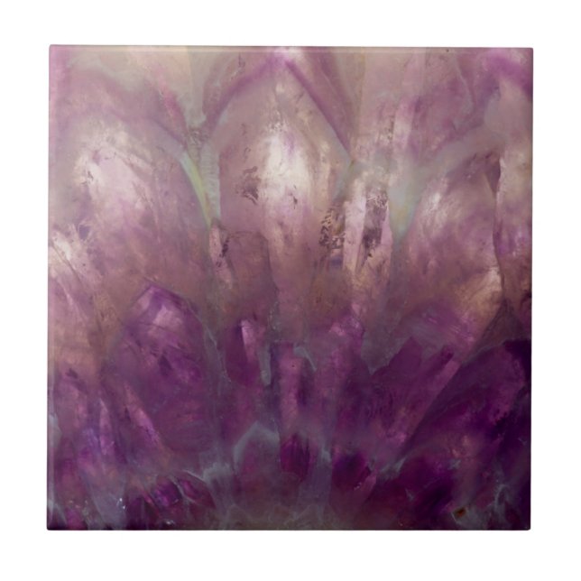 Azulejo De Cerâmica Fechar um Ametista roxo (Frente)
