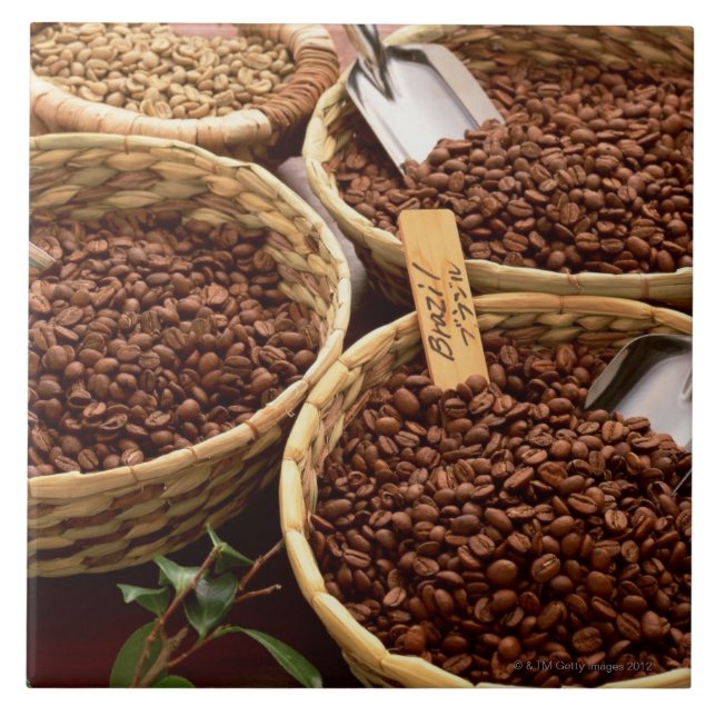 Azulejo De Cerâmica Feijões de café (Frente)