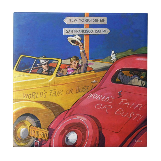 Azulejo De Cerâmica Feira ou busto do mundo (Frente)