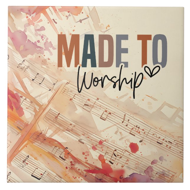 Azulejo De Cerâmica Feita com uma citação cristã inspiracional Culto (Frente)