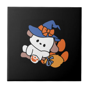 Azulejo De Cerâmica Feiticeira de pata no treinamento - Cão de Hallowe