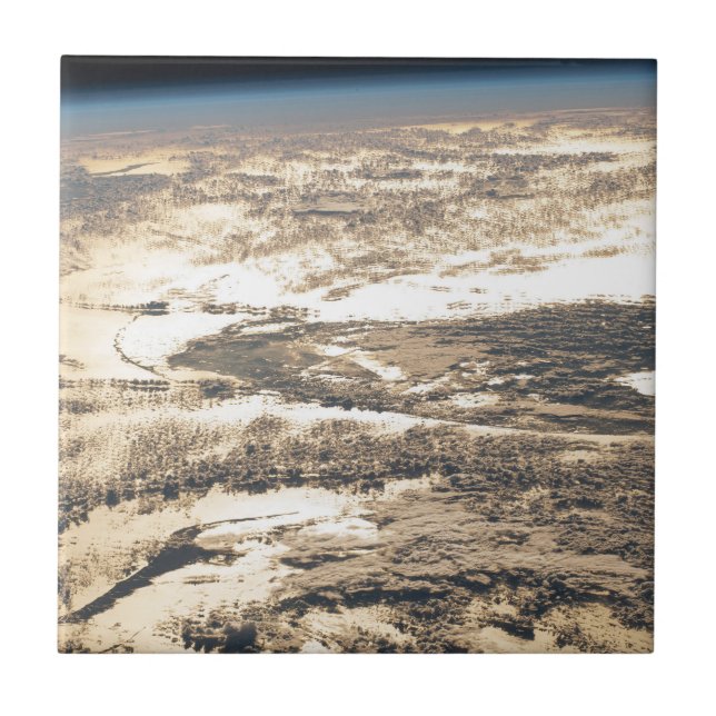 Azulejo De Cerâmica Feixes De Sol Ao Largo Do Oceano Atlântico (Frente)