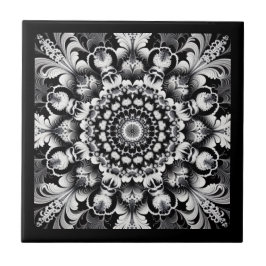 Azulejo De Cerâmica Felicidade Preto e Branco