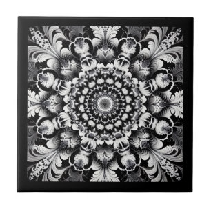 Azulejo De Cerâmica Felicidade Preto e Branco