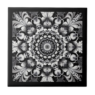 Azulejo De Cerâmica Felicidade Preto e Branco
