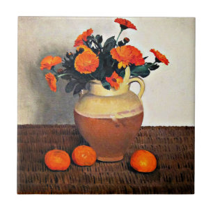 Azulejo De Cerâmica Felix Vallotton art, Marigolds e Tangerines