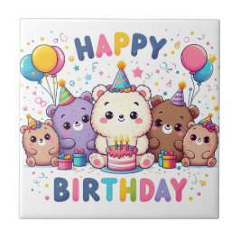 Azulejo De Cerâmica Feliz aniversário