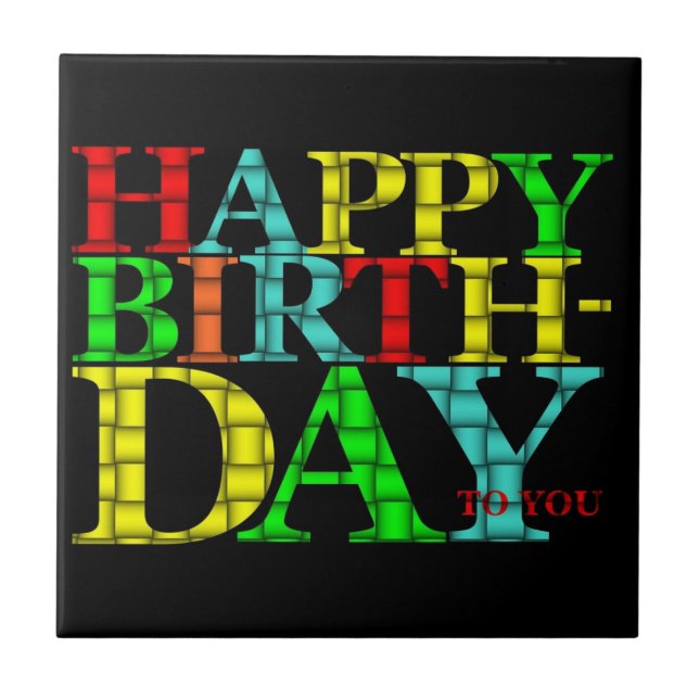 Azulejo De Cerâmica Feliz aniversário (Frente)