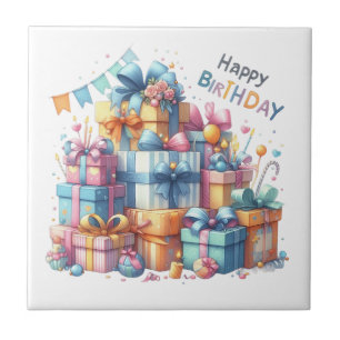 Azulejo De Cerâmica Feliz Aniversário Cerâmico para Todas as Idades e