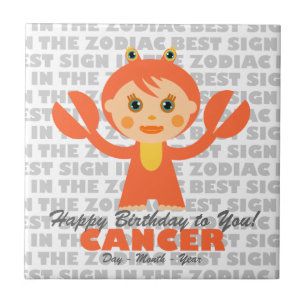 Azulejo De Cerâmica Feliz aniversário do cancer